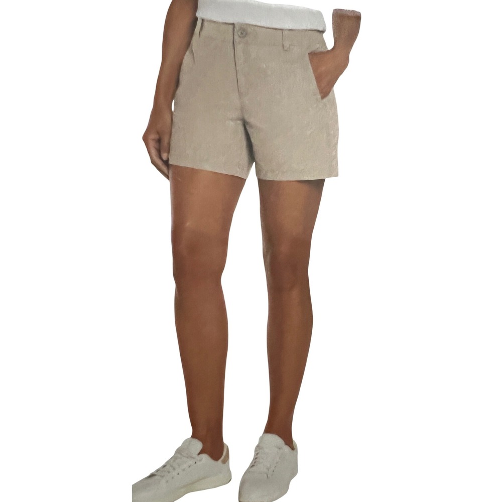 NWT Womens SZ 6 Embroidered Utility Shorts High Rise Cotton Blend Chateau Gray